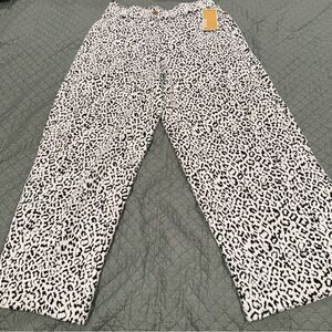 Michael Kors Black and White Animal Print Pants